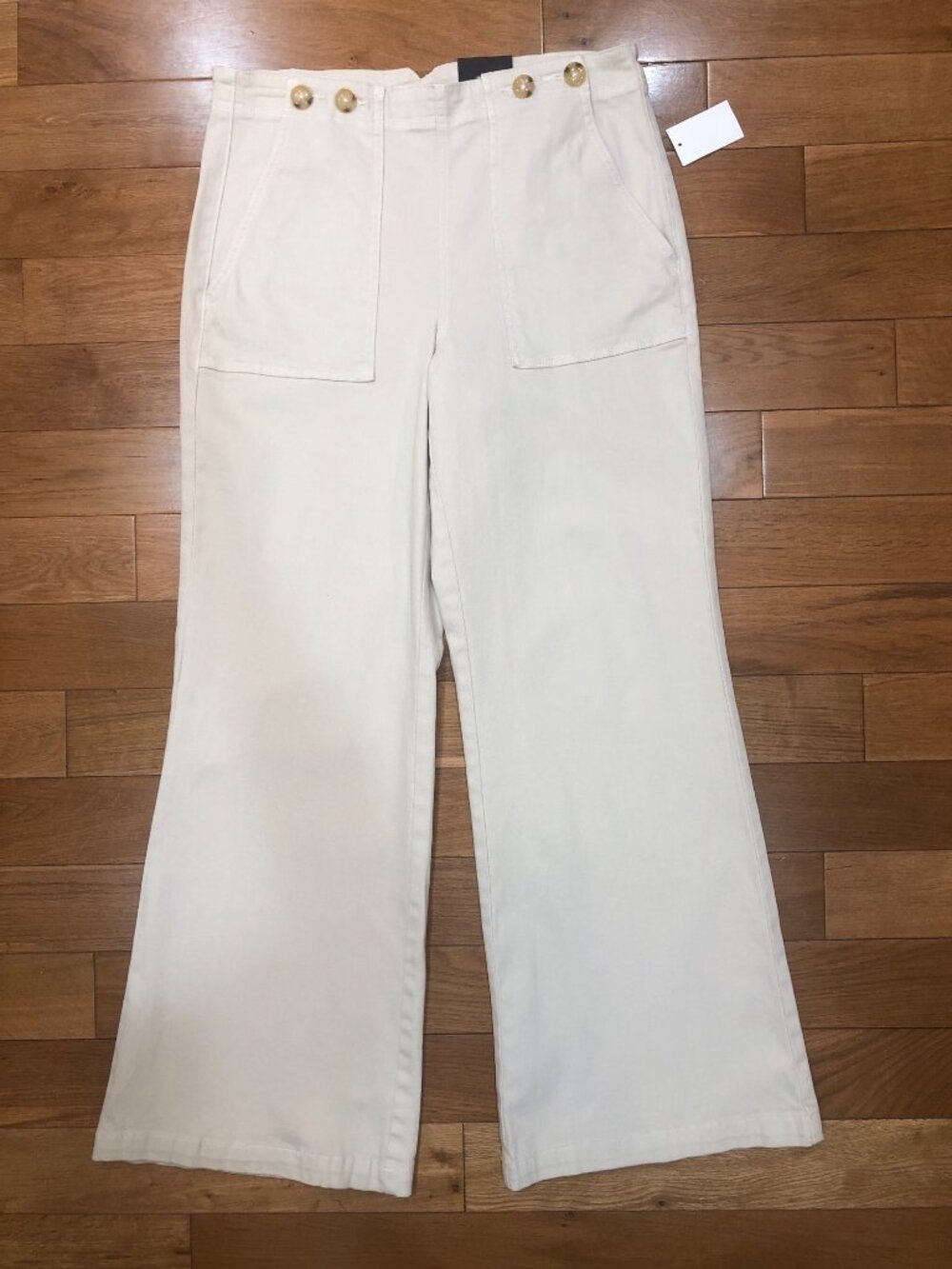 NWT Versona Modern Soft Light Beige Wide Leg Stretch Comfort Pants Size 10